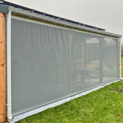 Pro Line PVC windbreekgaasscherm oprolbaar voor stal, veranda en terrasoverkapping