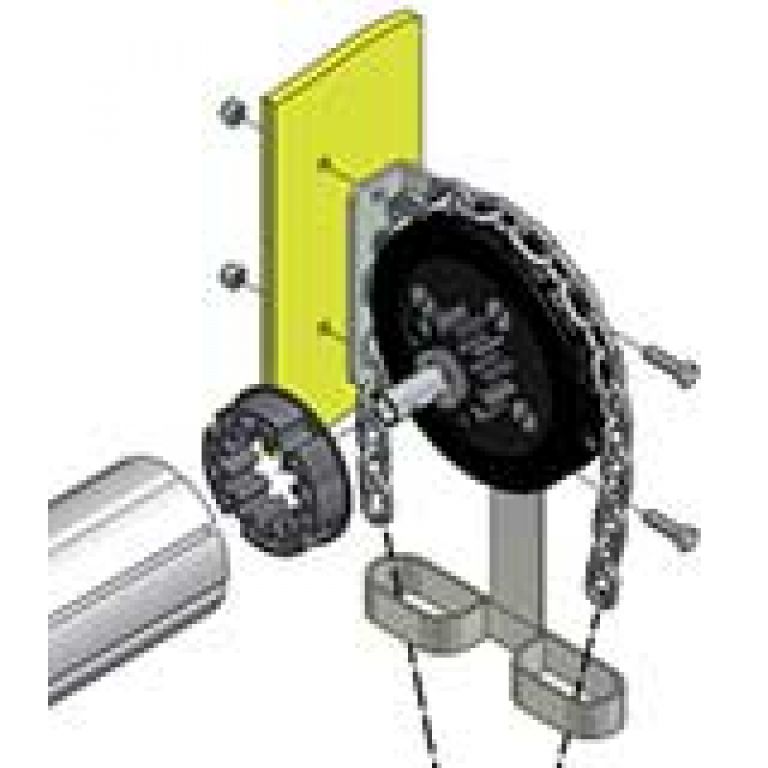 Rollerdoor windbreekgaas snellooppoort met kettingbediening en zijgeleiding tot 3,0 m breed 3,1 m hoog