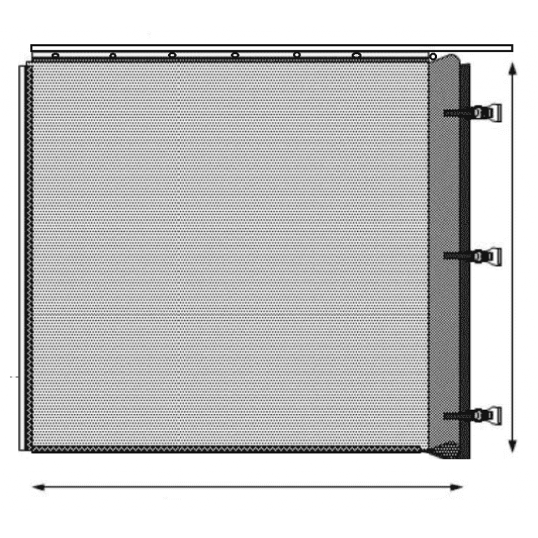 Windbreekgaas schuifsysteem zwart hoogte tot 250 cm lengte tot 500 cm